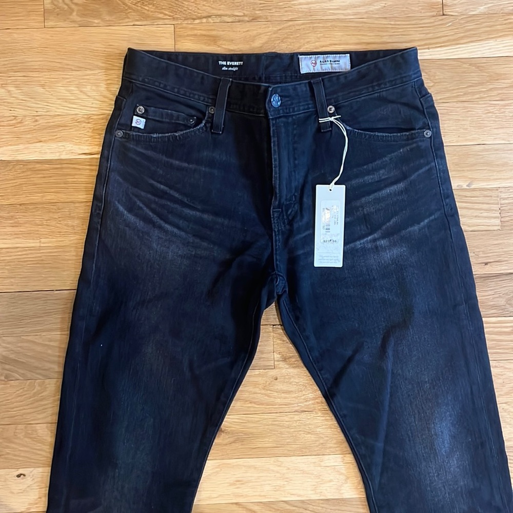 AG Men’s Everett Slim Straight Jeans in AG-ED Black - Size 29 R